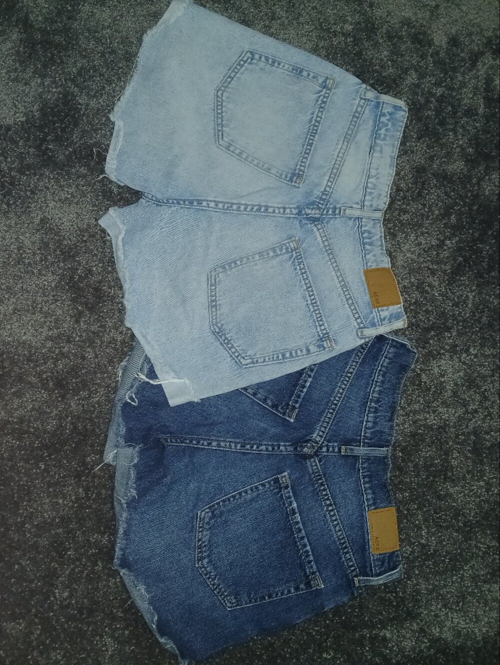 Aero High Rise Curvy Mom Shorts 2 Pairs Light And Dark Blue - Picture 2 of 4